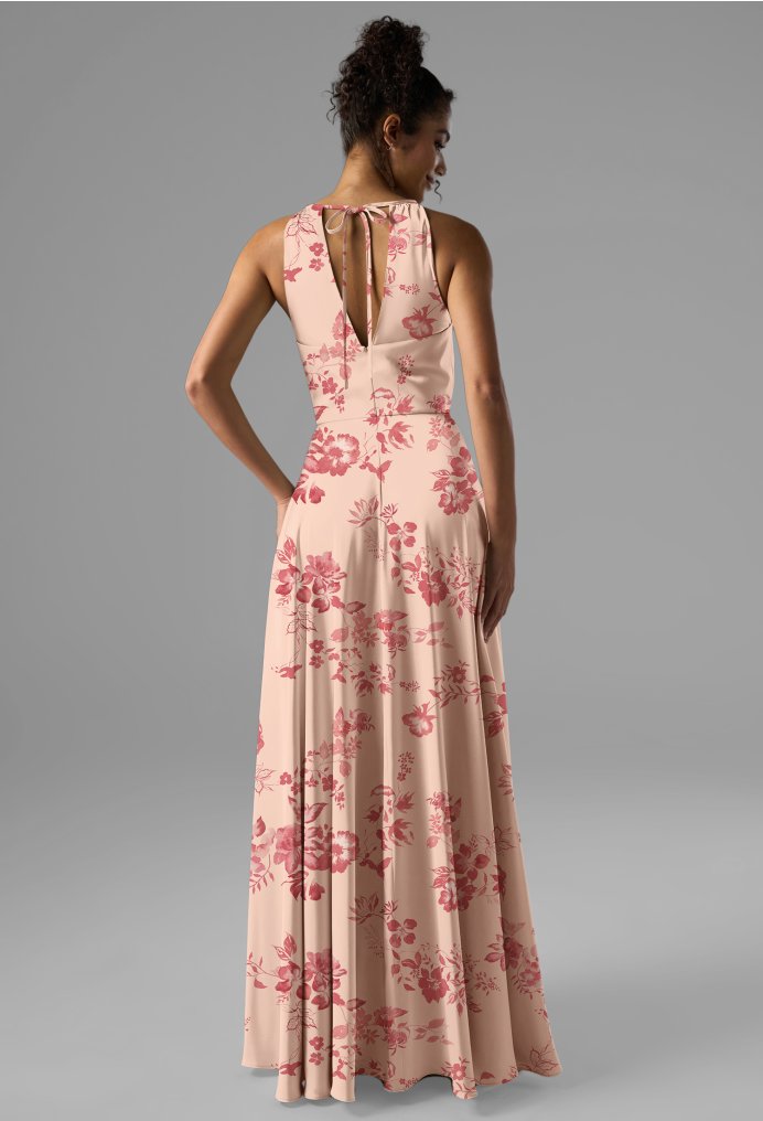 AW Fatima Pink Cherry Blossom  Long Bridesmaid Dresses